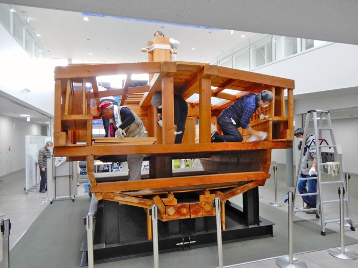 2019年度「弁才船実物大部分模型」清掃整備作業 | 講座と展示 | 神奈川 